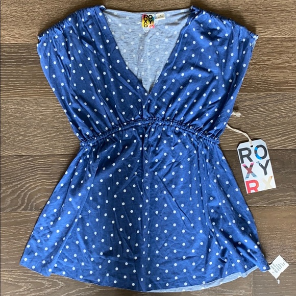 Roxy Sleeveless Polka Dot Top - NWT - Picture 1 of 6